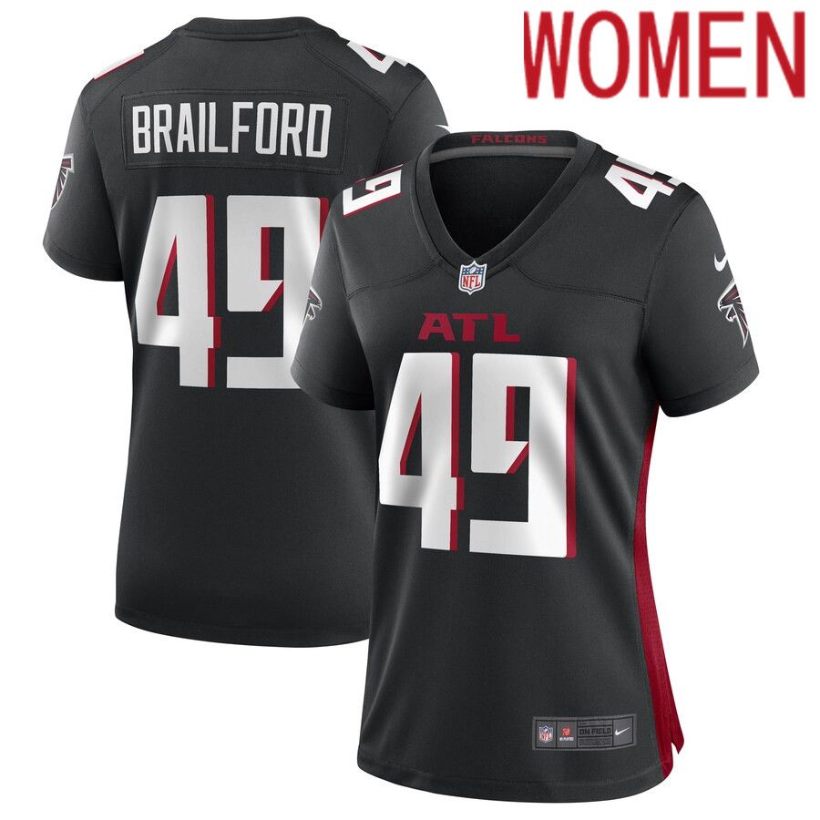 Women Atlanta Falcons 49 Jordan Brailford Nike Black Game Player NFL Jersey